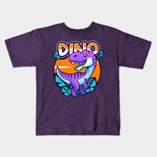 Cute Purple Dino Kids T-Shirt